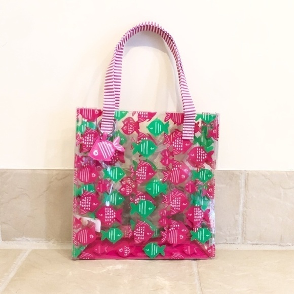 🆕 Gymboree girls pink beach bag fish tote - Picture 3 of 9